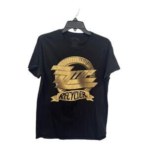 Vintage Inspired 1990-1991 Recycler Tour ZZTOP Black Gold Rock n' Roll T-Shirt